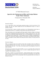 Statement by H.E. Frank-Walter Steinmeier, OSCE Chairperson-in-Office Statement by H.E. Frank-Walter Steinmeier, OSCE Chairperson-in-Office