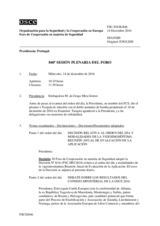 Diario de la 840ª Sesión plenaria del Foro de Cooperación en materia de Seguridad  