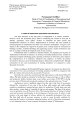 Contribution by Mr. Nurmammet Seyitliyev, Department of Ministry of Finance, Creation of Employment Opportunities and Enterprises