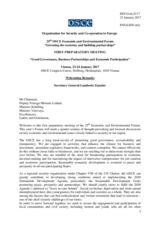 Welcoming Remarks by Amb. Lamberto Zannier