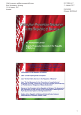 Presentation by Mr. Aliaksandr Lashyn, Deputy Prosecutor General