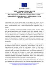 Statement by the Maltese EU Presidency on the continued inclusion of civil society organizations in the register of “foreign agents” in the Russian Federation