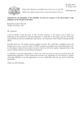 Statement by the Delegation of Latvia in response to the statement by the Delegation of the Russian Federation