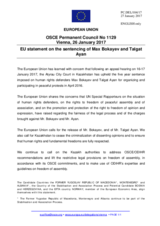 Statement by the Maltese EU Presidency on the cases of Mr. M. Bokayev and Mr. T. Ayan in Kazakhstan