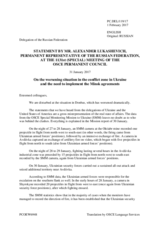 Statement by the Delegation of the Russian Federation on the recent developments in eastern Ukraine