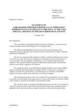 Statement by the Delegation of France, also on behalf of Germany, on the recent developments in eastern Ukraine