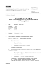 Journal de la 843ème séance spéciale du Forum