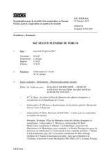 Journal de la 842ème séance plénière du Forum