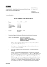 Journal der 842. Plenarsitzung des Forums