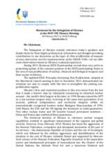 Statement by the Delegation of Ukraine in response to the presentations by Ambassador C. Feruţă, Mr. I. Morro, and by Ambassador J. Bylica