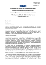 Welcoming remarks by the OSCE Secretary General Welcoming remarks by the OSCE Secretary General