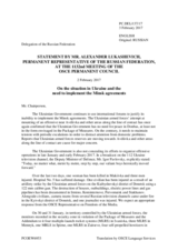 Statement by the Delegation of the Russian Federation on the situation in Ukraine and the need to implement the Minsk agreements