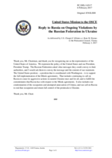 Statement by the Delegation of the United States of America in response to the statement by the Delegation of the Russian Federation on the situation in Ukraine and the need to implement the Minsk agreements