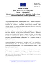 Statement by the Maltese EU Presidency in response to the update by the Secretary General on the open mandate questions