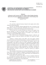 Statement by the Delegation of Armenia in response to the update by the Secretary General on the open mandate question