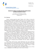 Statement by the Delegation of Ukraine on the Russia’s ongoing aggression against Ukraine and illegal occupation of Crimea