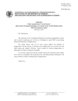 Statement by the Delegation of Armenia on the return of Azerbaijani Internally Displaced Persons (IDPs) to their place of origin