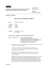 Journal de la 844ème séance plénière du Forum