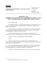 Decision No. 1/16 - Extension of the Mandate of the OSCE Representative on Freedom of the Media Decision No. 1/16 - Extension of the Mandate of the OSCE Representative on Freedom of the Media