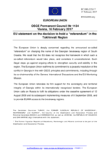 Statement by the Maltese EU Presidency on the so-called referendum in the occupied Tskhinvali region of Georgia