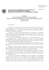 Statement by the Delegation of Armenia on the constitutional referendum in Nagorno-Karabakh