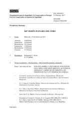 Diario de la 845ª Sesión plenaria del Foro de Cooperación en materia de Seguridad  