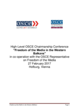 Freedom of the Media in the Western Balkans - Speakers' Biographies