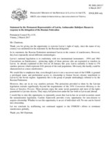 Statement by the Delegation of Latvia in response to the statement by the Delegation of the Russian Federation