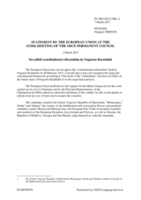 Statement by the Maltese EU Presidency on the “Constitutional referendum” in Nagorno-Karabakh