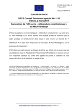 Déclaration de l’UE sur le « référendum constitutionnel » au Haut-Karabagh
