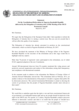 Statement by the Delegation of Armenia on the “Constitutional referendum” in Nagorno-Karabakh