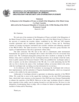 Statement by the Delegation of Armenia in response to the statement by the Co-Chairmen of the Minsk Group