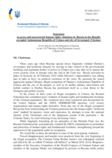 Statement by the Delegation of Ukraine on the human rights violations by the Russian Federation in the illegally occupied Autonomous Republic of Crimea and the city of Sevastopol