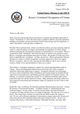 Statement by the Delegation of the United States of America on the human rights violations by the Russian Federation in the illegally occupied Autonomous Republic of Crimea and the city of Sevastopol