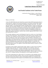 Statement by the Delegation of the United States of America on the anti-Semitic incidents in the United States of America