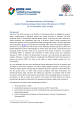 Recommendations and Findings: Gender Mainstreaming in Operational Responses to VERLT 