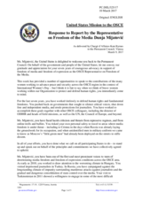 Statement by the Delegation of the United States of America in response to the report by the OSCE Representative on Freedom of the Media, Ms. Dunja Mijatović, and to the presentations by Ms. Hanna Herbst, Vice Austria, and Ms. Teresa Havlicek, Wienerin.at