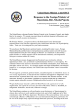 Statement by the Delegation of the United States of America in response to the address by the Deputy Prime Minister and Minister for Foreign Affairs of the former Yugoslav Republic of Macedonia, H.E. Nikola Poposki