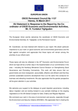Statement by the Maltese EU Presidency in response to the report by the Co-ordinator of OSCE Economic and Environmental Activities, Dr. Halil Yurdakul Yigitgüden