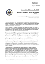 Statement by the Delegation of the United States of America on the three years of Russia’s attempted annexation of the Autonomous Republic of Crimea and the city of Sevastopol