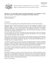 Statement by the Delegation of Latvia in response to the statement by the Delegation of the Russian Federation on the Neo-Nazism in Latvia