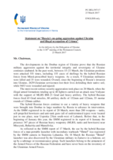 Statement by the Delegation of Ukraine on the Russia’s ongoing aggression against Ukraine and illegal occupation of Crimea