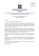 Statement by the Delegation of Norway, also on behalf of Canada, on the so-called parliamentary elections in the occupied Abkhazia region of Georgia