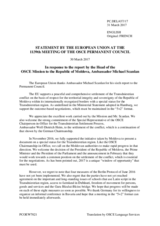 Statement by the Maltese EU Presidency in response to the report by the Head of the OSCE Mission to Moldova, Ambassador Michael Scanlan