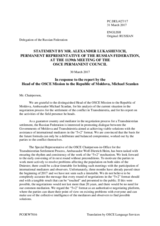 Statement by the Delegation of the Russian Federation in response to the report by the Head of the OSCE Mission to Moldova, Ambassador Michael Scanlan