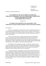 Statement by the Delegation of the Russian Federation in response to the statements by delegations on the restrictions on the freedoms of expression, association and assembly in the Russian Federation