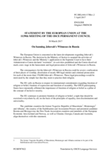 Statement by the Maltese EU Presidency on the ban on Jehovah’s Witnesses in the Russian Federation