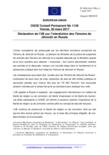 Déclaration de l’UE sur l’interdiction des Témoins de Jéhovah en Russie