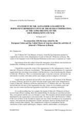 Statement by the Delegation of the Russian Federation in response to the statements by delegations on the ban on Jehovah’s Witnesses in the Russian Federation