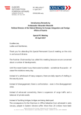 Introductory remarks by the Political Director of the Federal Ministry for Europe, Integration and Foreign Affairs of Austria, Ambassador Alexander Marschik